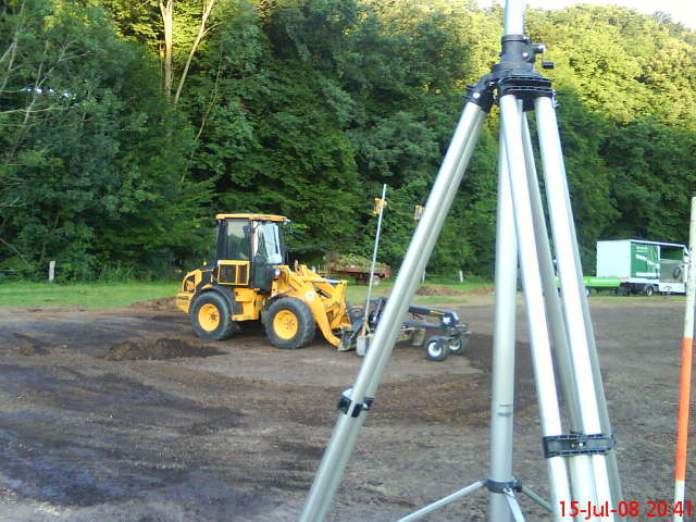 Planierarbeiten am Untergrund